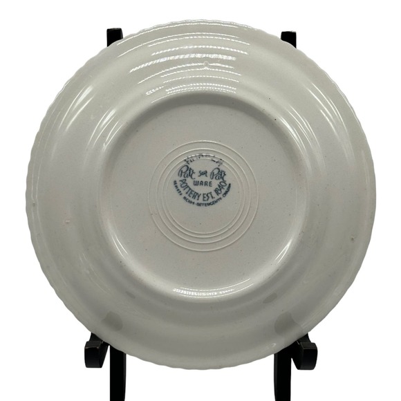 Vintage Harker Pottery Bread & Butter Plate Pate Sur Pate Green Pattern Set of 4 - Picture 4 of 4